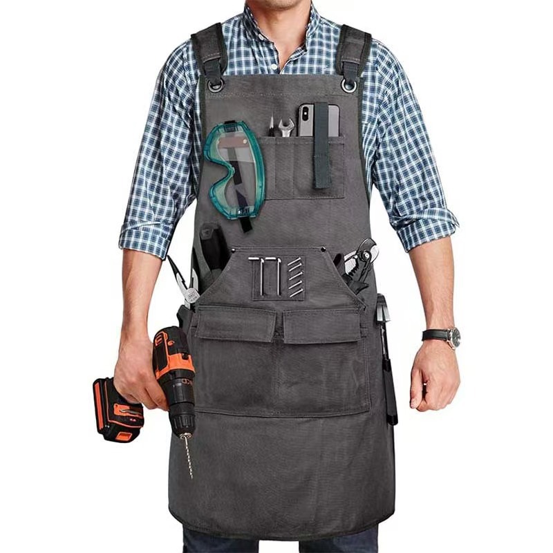 Woodworking Apron - مرايل نجارة بأحزمة خلفية قابلة للتعديل،