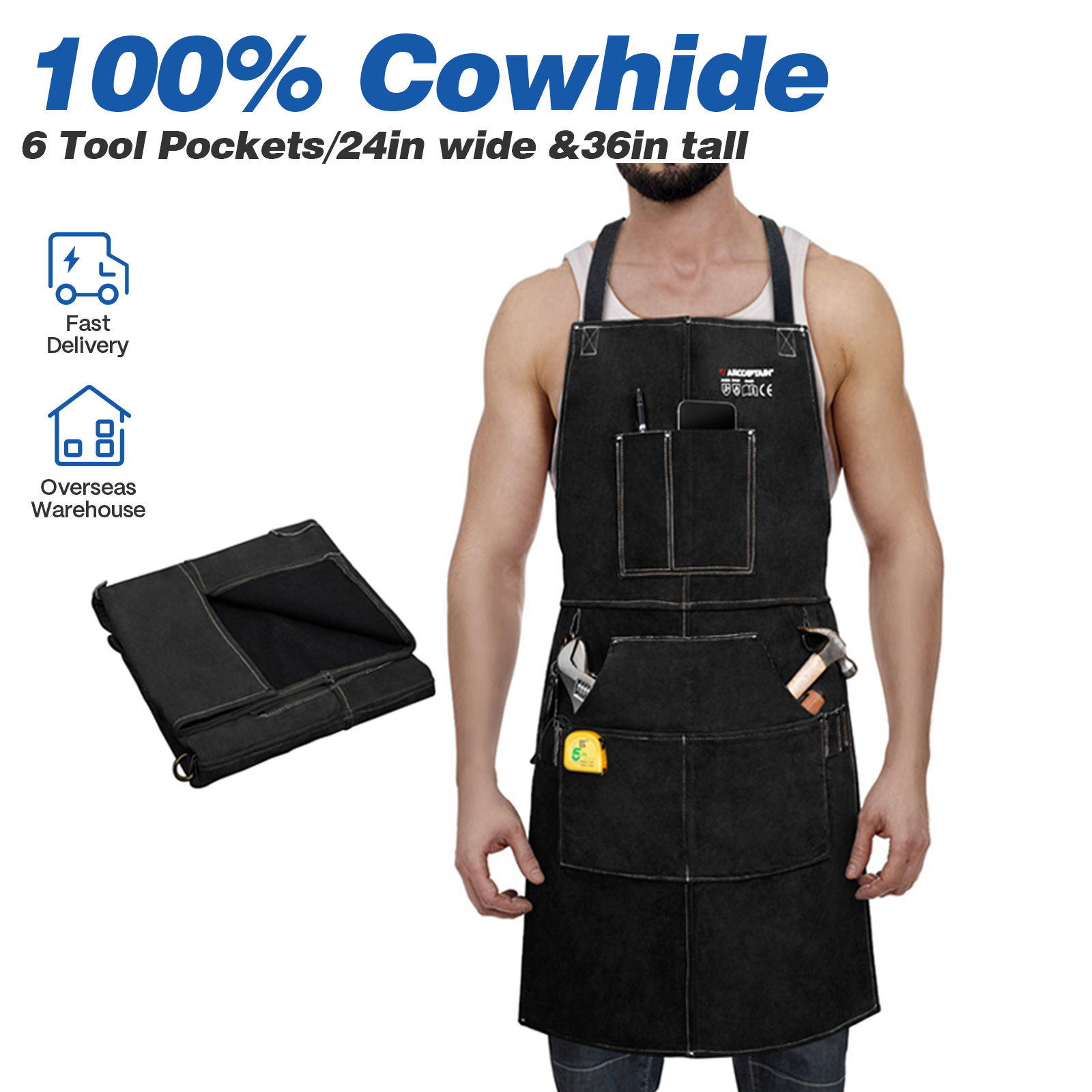 Woodworking Apron - ARCCAPTAIN الجلود لحام العمل المئزر مقاومة