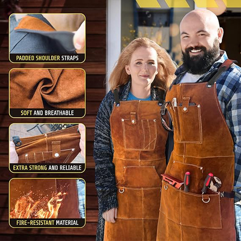 مريلة عمل مقاومة للحريق ومضادة - مراجعة Woodworking Apron وسعره