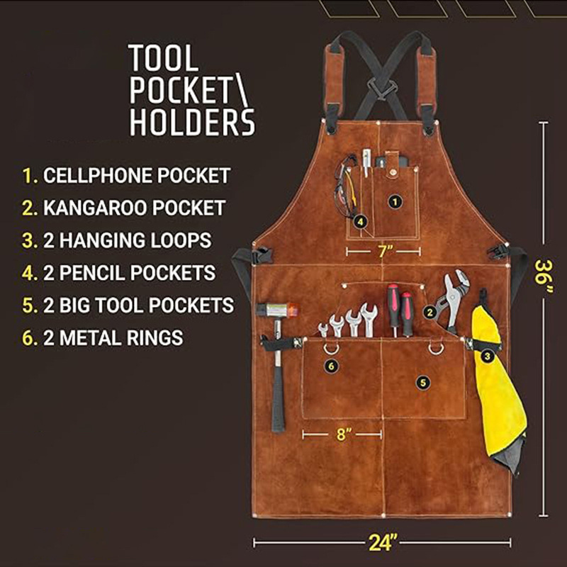 مريلة عمل مقاومة للحريق ومضادة - مراجعة Woodworking Apron وسعره