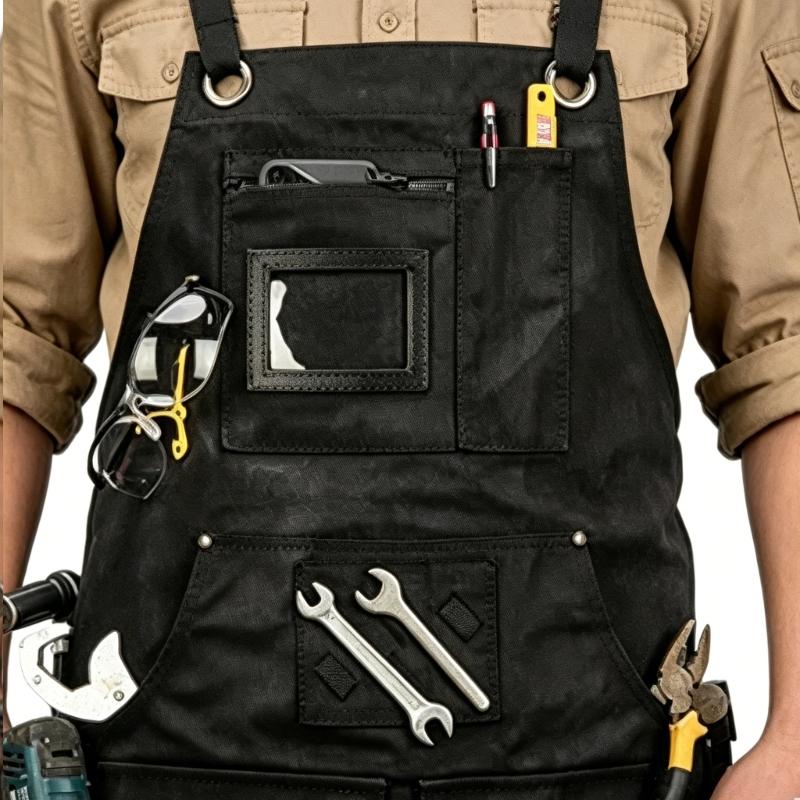 مريلة نجار قماشية متينة بجيب و - مراجعة Woodworking Apron وسعره