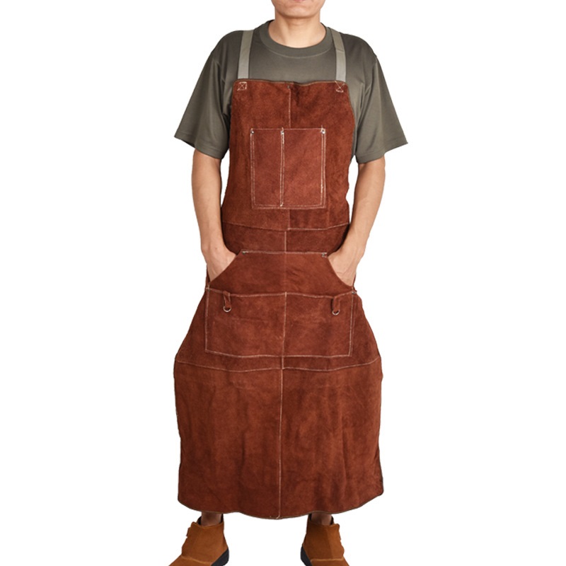 جلد البقر لحام دعوى المئزر قاب - مراجعة Woodworking Apron وسعره