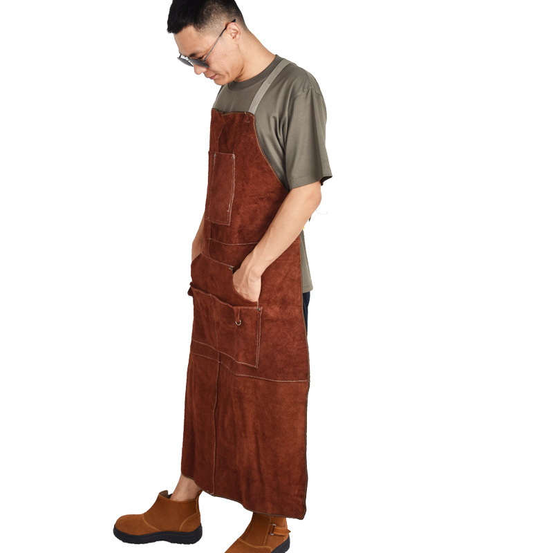 جلد البقر لحام دعوى المئزر قاب - مراجعة Woodworking Apron وسعره
