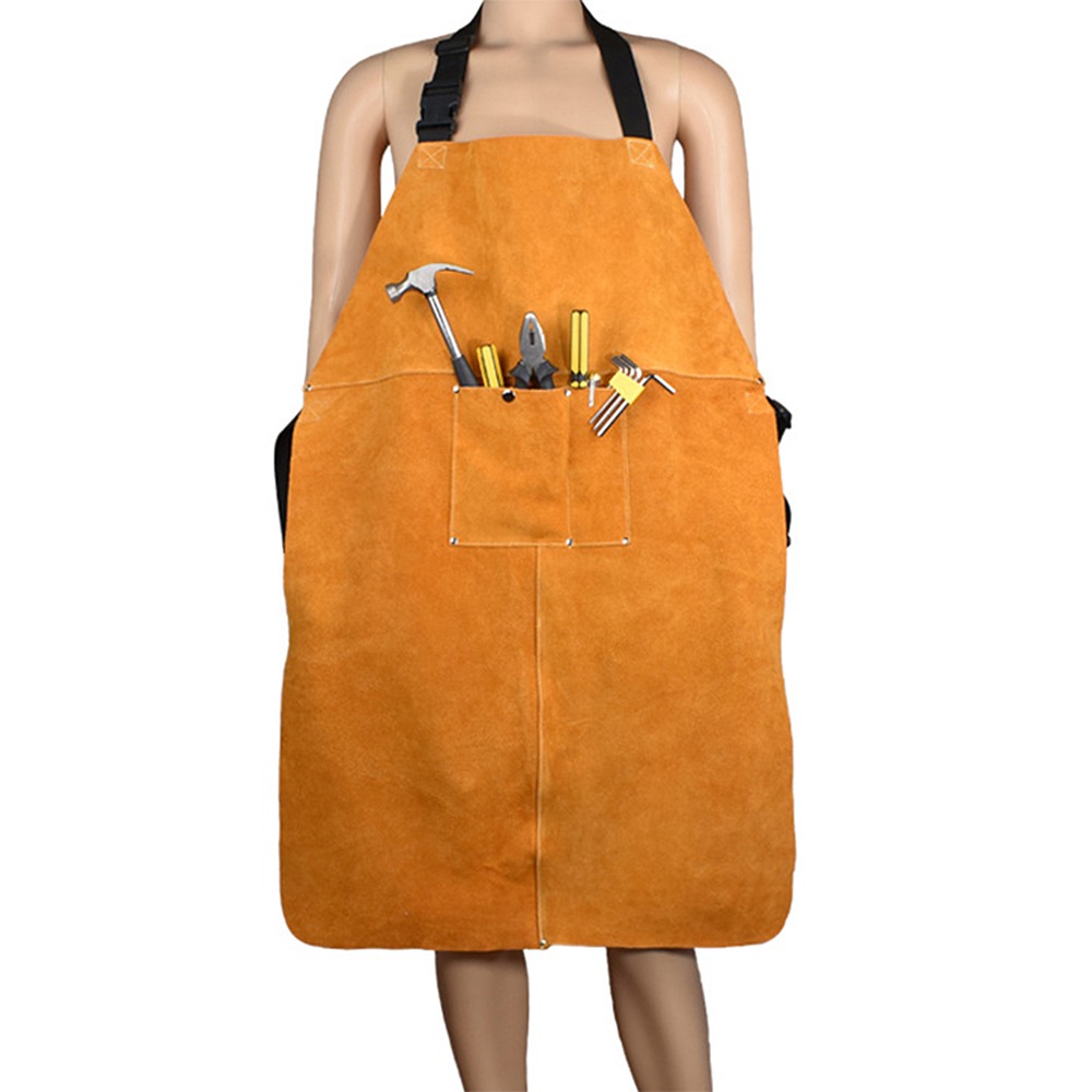 مريلة لحام من جلد البقر السميك - مراجعة Woodworking Apron وسعره